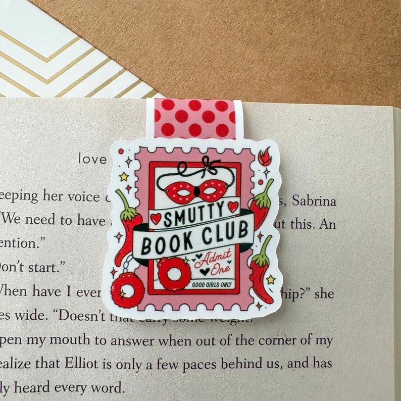Smutty Book Club Ticket Magnetic Bookmark, Book Lover Cute Magnetic Bookmark, Book Club Gift, Rom... | Etsy (US)