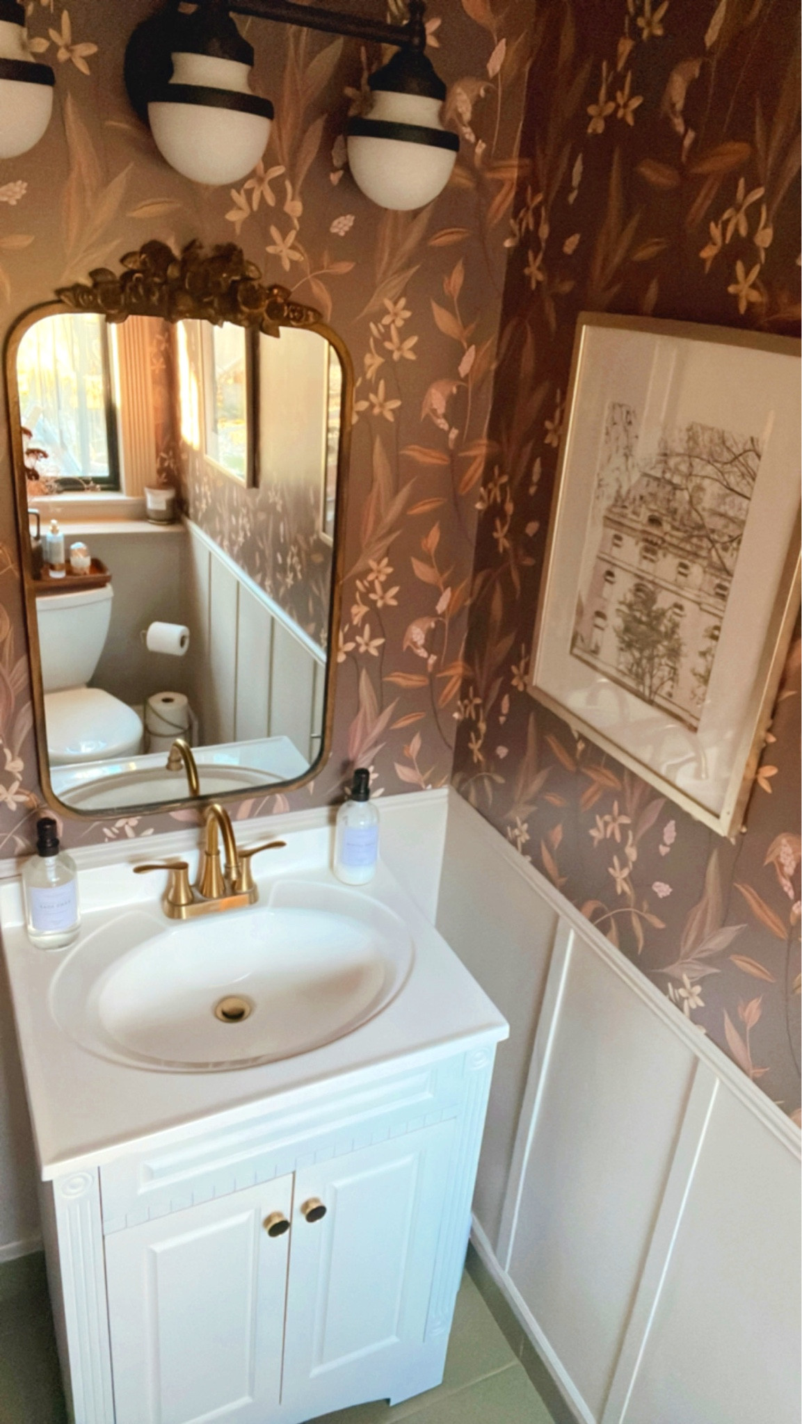 One of my best small bathroom makeover! Just wallpaper and trims 
#bathroom

#LTKFind #LTKhome #LTKfamily