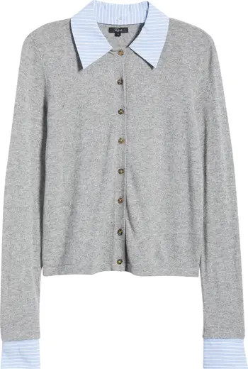 Eryn Merino Wool & Cashmere Cardigan with Removable Cuffs & Collar | Nordstrom