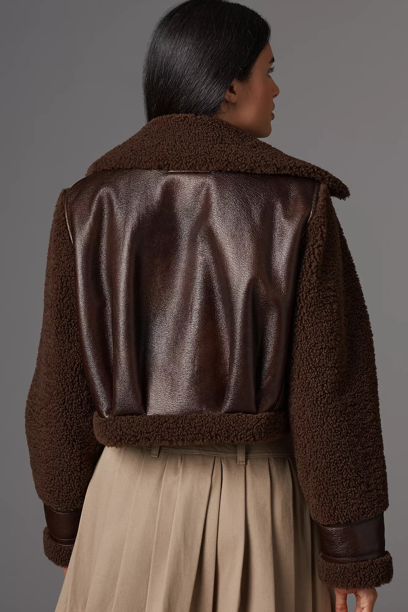 BLANKNYC Head Start Crop Sherpa Fleece Jacket | Anthropologie (US)