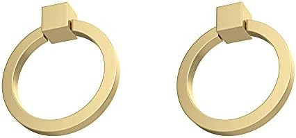 RZDEAL 2Pcs 2.0"x 1-7/9" Solid Brass Pulls for Dresser Drawer Ring Pulls Furniture Hardware Brush... | Amazon (US)