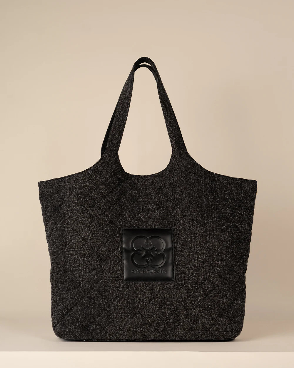 Maxi Quilted Denim Tote Bag Black | Care Tucker