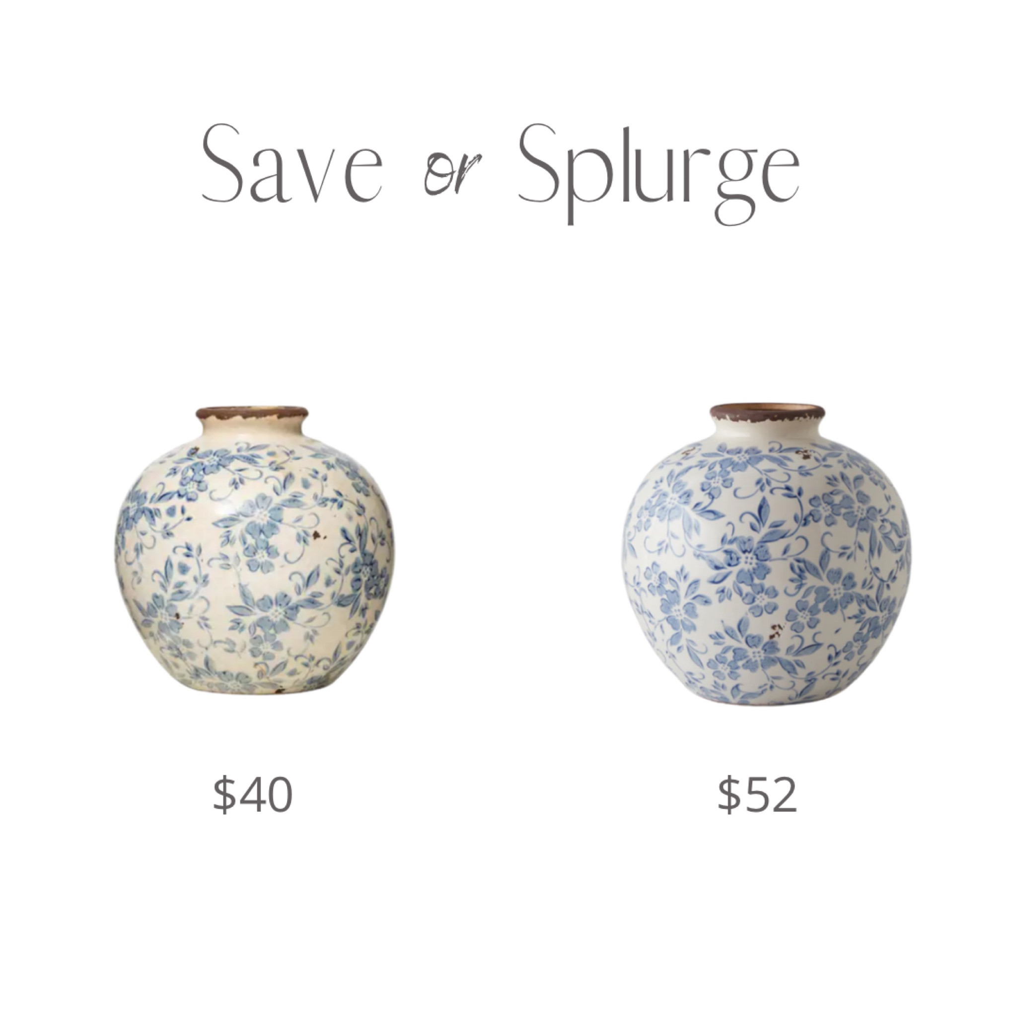 In love with these blue floral vase

Save or splurge

#LTKunder100 #LTKunder50 #LTKhome