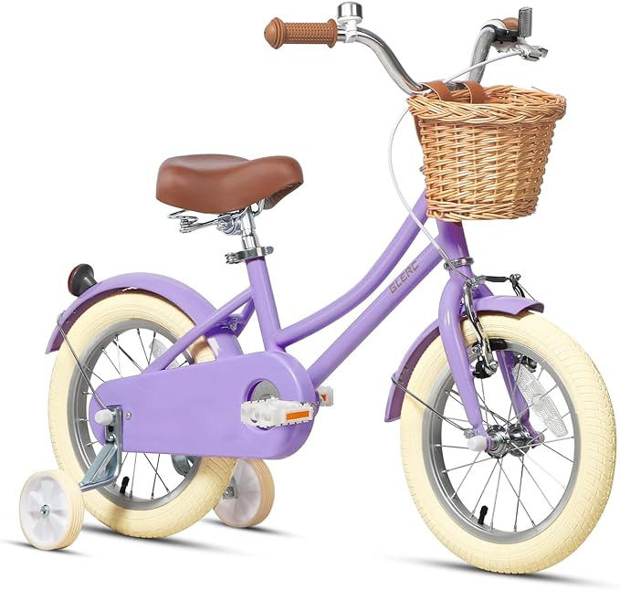 Glerc Little Molly 12-20 Inch Kids Retro Cruiser Bike for 2-13 Year Old with Wicker Basket & Trai... | Amazon (US)