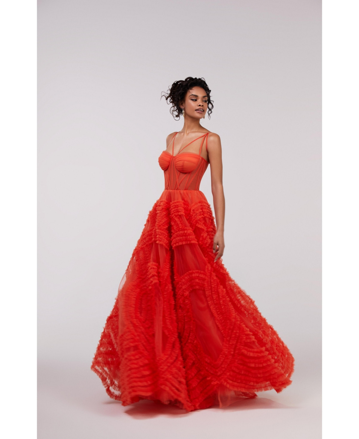 Milla Women's Tangere Tulle Ornament Maxi Dress - Coral | Macy's