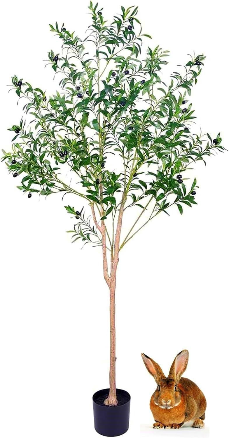 JUSTOYOU Artificial Olive Tree 6 Feet Fake Topiary Olive Trees Faux Tree Plants in Pot Olive Frui... | Amazon (US)