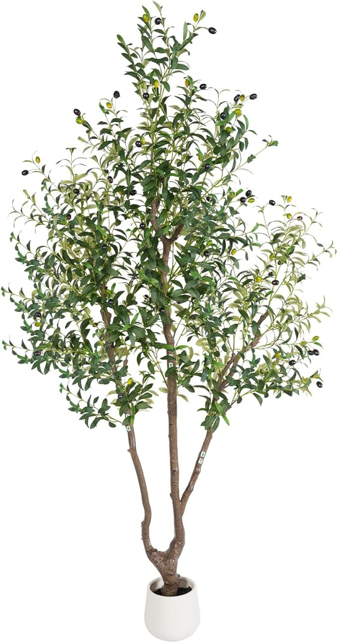 Olive Tree 7FT Fake Tree Large Artificial Tree Indoor Faux Plants with Pot, Nearly Natural Olive ... | Amazon (US)