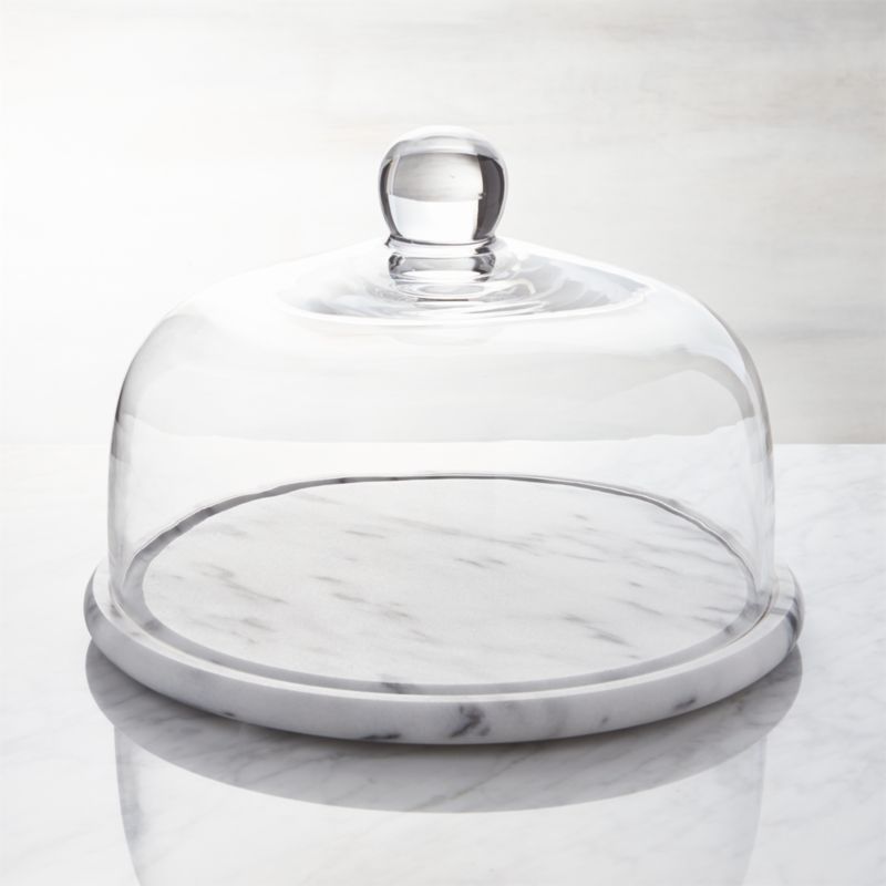 White Marble and Glass Cheese Dome + Reviews | Crate & Barrel | Crate & Barrel