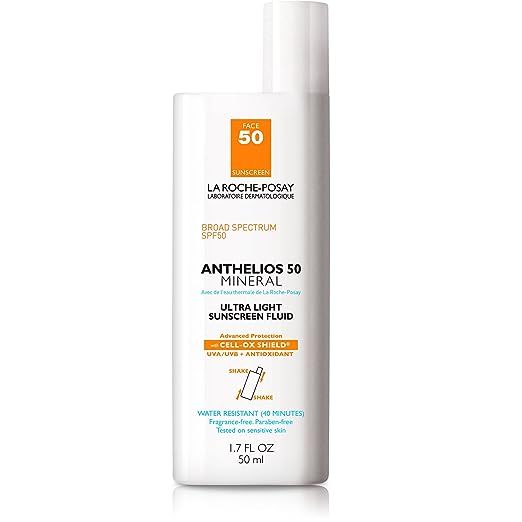 La Roche-Posay Anthelios Mineral Ultra-Light Fluid Broad Spectrum SPF 50, Face Sunscreen with Zin... | Amazon (US)