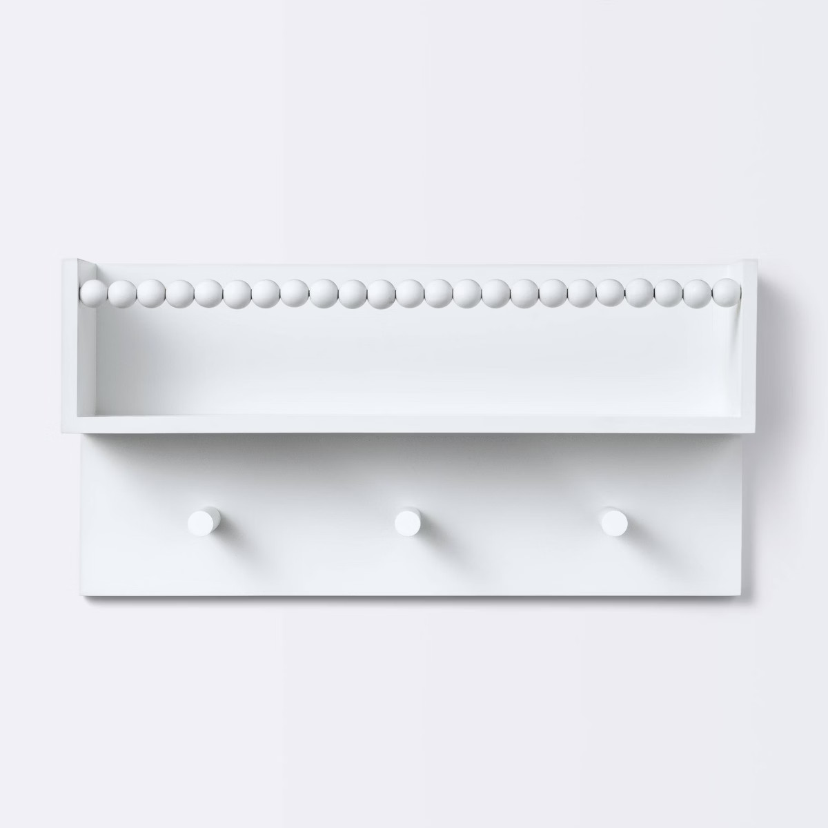Wall Hook Shelf with Beading - White - Cloud Island™ | Target