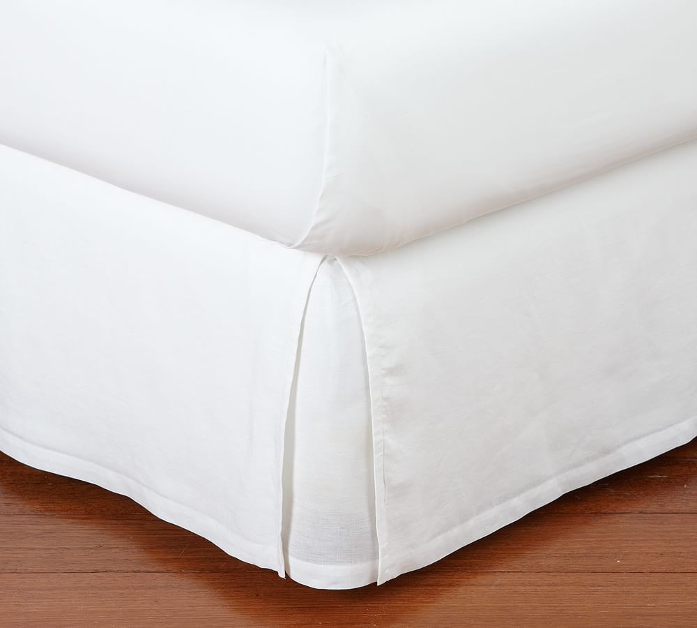 Belgian Flax Linen Bed Skirt with Side Pleats | Pottery Barn (US)