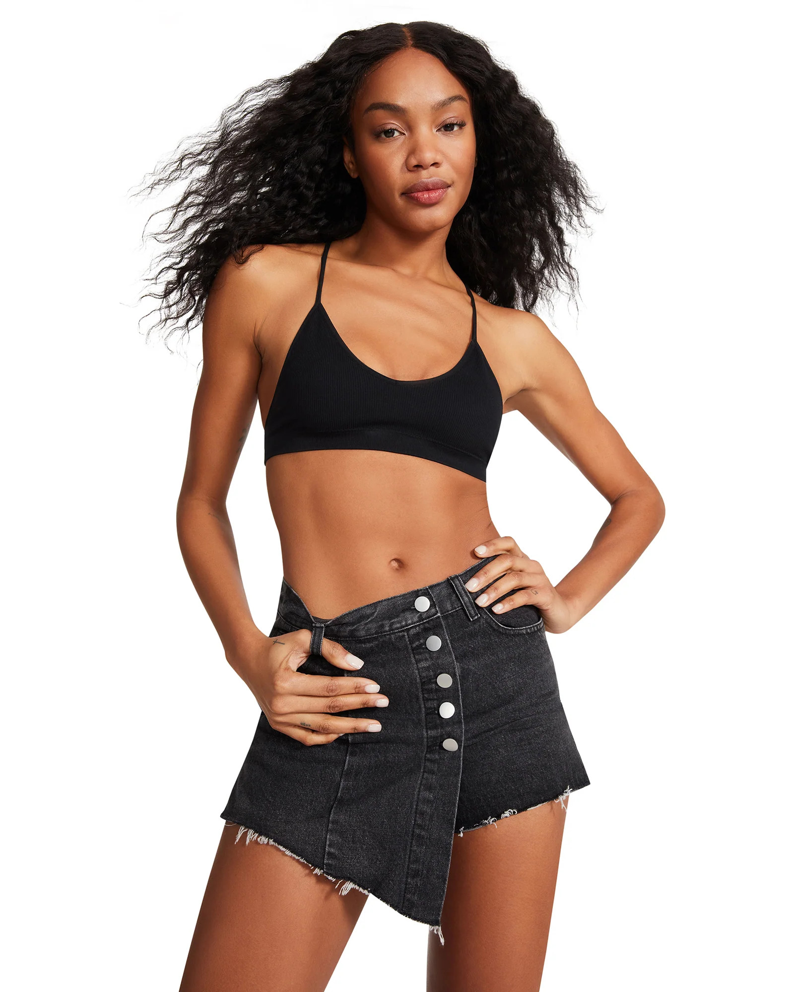 BLACK DENIM SKORT | Steve Madden (US)
