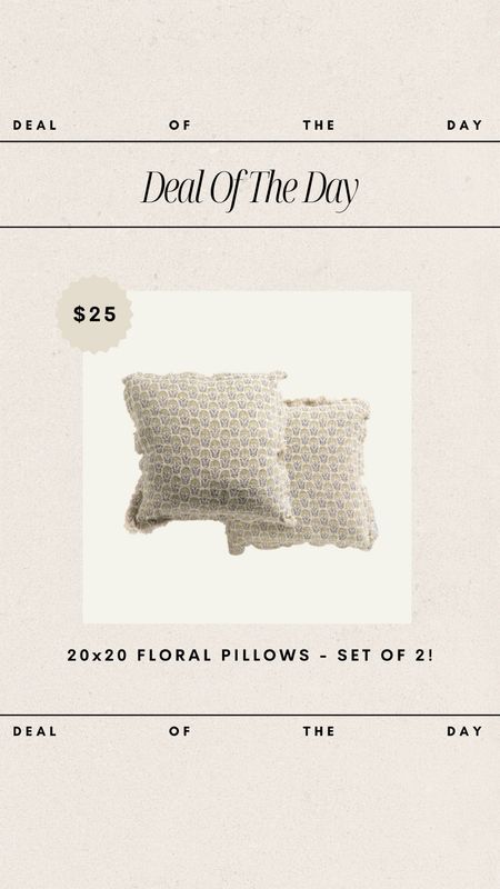 Deal of the Day - 20x20 Floral Pillows // set of 2 for only $25!

spring pillows, spring home decor, tjmaxx finds, tjmaxx decor, pillows, floral pillows, deals, home deals, affordable home finds, budget friendly home 

#LTKFindsUnder50 #LTKHome