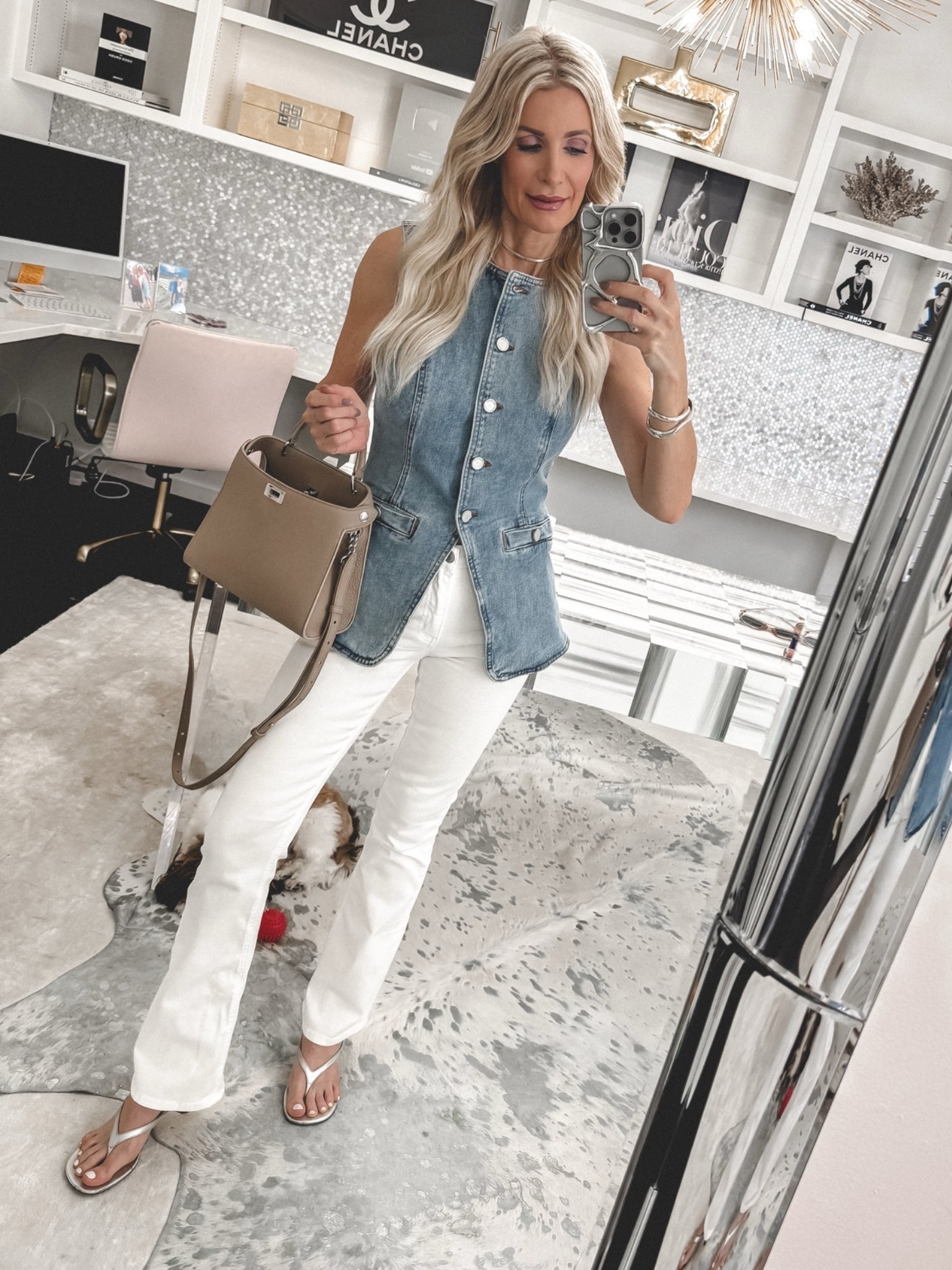This denim vest is SO good 🤍 I love how it’s cut in at the waist which gives it such a slimming and flattering fit. Paired it with these ivory jeans from Quince and I honestly cannot believe they’re only $50… they look SO much more expensive than they are. Such a chic neutral outfit for spring and summer.

Both pieces run true to size! Wearing an XS in the vest and size 24 in the jeans.

#LTKootd #LTKgrwm #LTKdayinmylife
