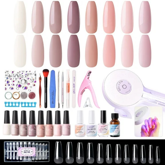 Gellen Kit Inicial de Esmalte de Uñas de Gel con Luz UV de 54W, 6 Colores Pasteles Esmalte de Ge... | Walmart (US)