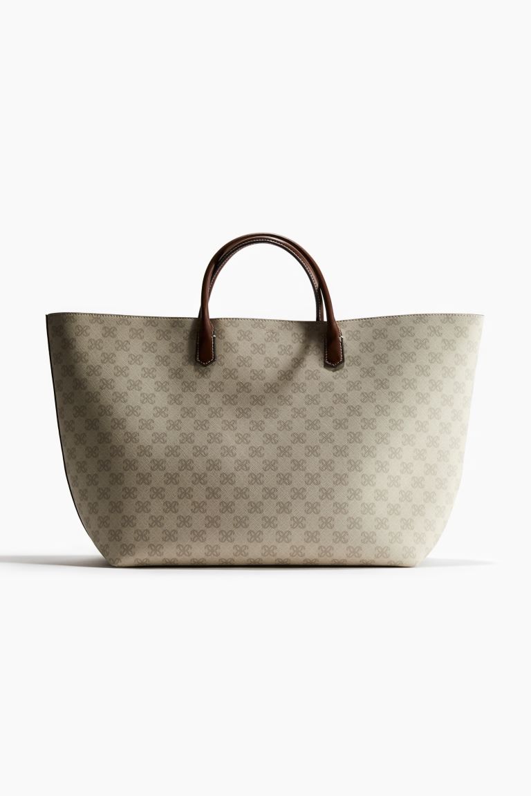 Jacquard-weave Shopper - Light beige - Ladies | H&M US | H&M (US + CA)