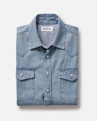 The Glacier Shirt in Washed Indigo Selvedge Denim | Taylor Stitch