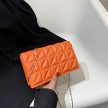 Wasserdichte, leichte, Business lässig Mini Neon Orange Steppkette quadratische Tasche für Teenager-Mädchen, Frauen, College-Studenten, Einsteiger und | SHEIN