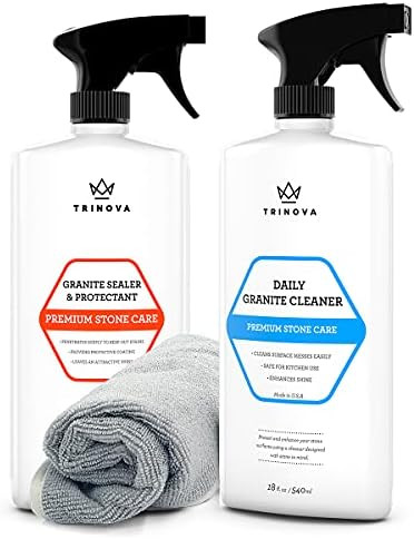 TriNova Granite Care Bundle - pH Neutral Granite Cleaner for Daily Cleaning & Granite Sealer to P... | Amazon (US)