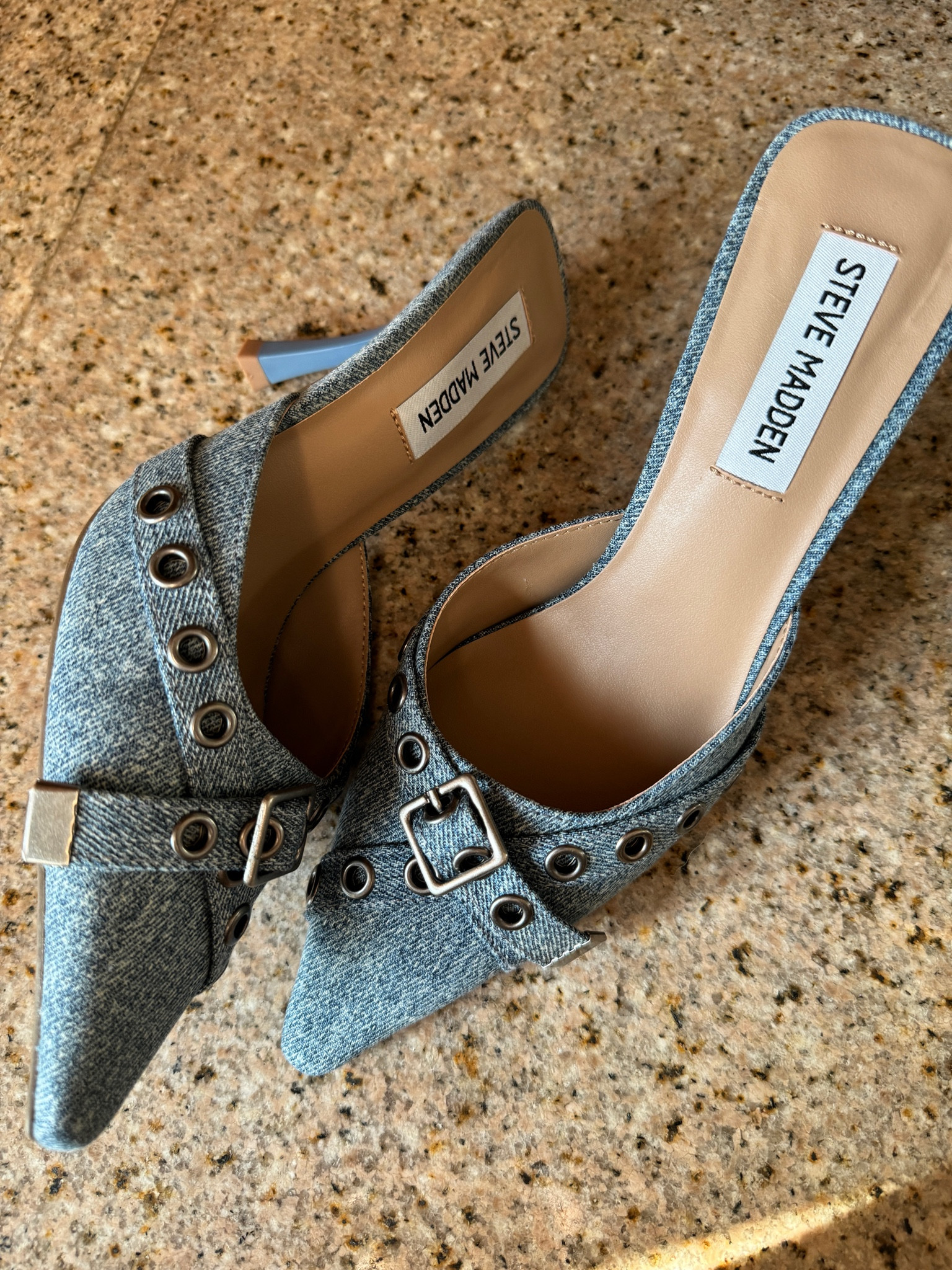 The perfect Spring shoe 🌼

It's a pointy denim mule. Super comfy actually. They run half size small; I would've preferred a 6.5. 

Wear these midi dresses, cut off jeans, ankle trousers, and wide leg trousers for spring 🙌🏼

#LTKSpringSale #LTKU #LTKshoecrush