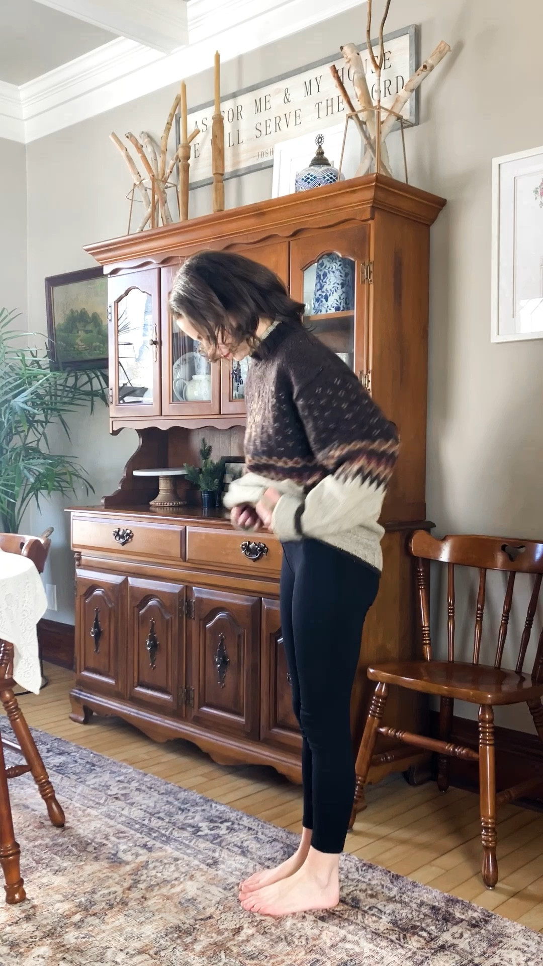 Cozy winter outfit!
Sweater is vintage. 
Wearing size XSP Loft leggings. 
Boots are old, linked similar. 
Petite outfit. Classic outfit. English country style. Grandmillenial. Preppy outfit. 

#LTKSeasonal #LTKStyleTip #LTKOver40