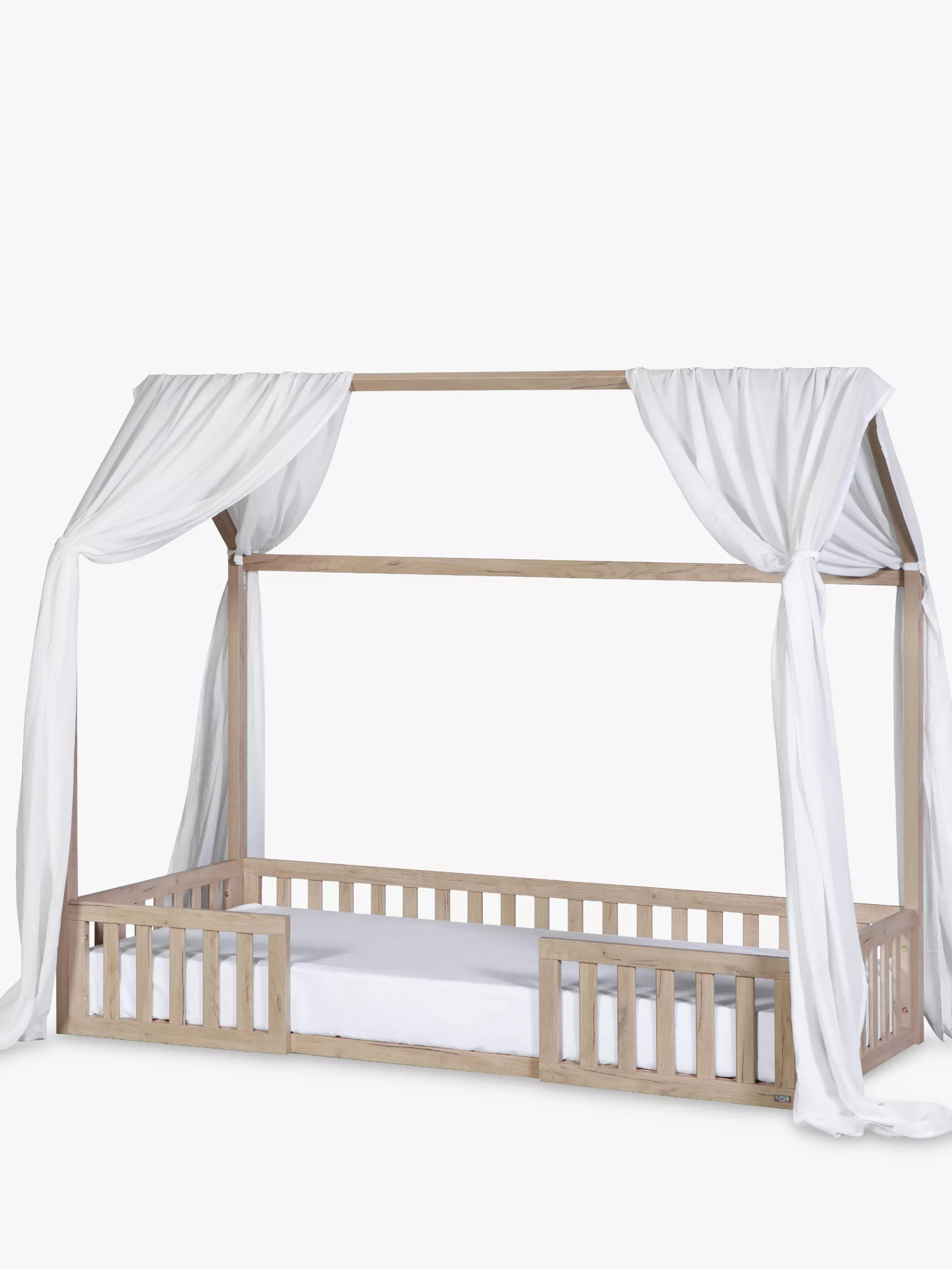 Tutti Bambini Casa Montessori Toddler House Floor Bed and Curtains, Harvest Oak | John Lewis (UK)