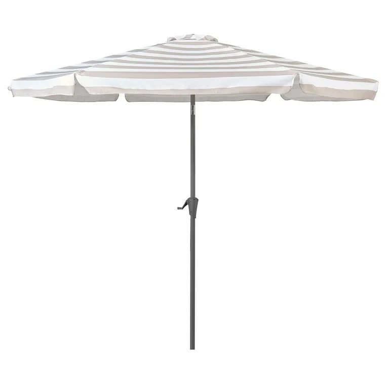 10ft Round Tilting Taupe (Brown) & White Patio Umbrella with Steel/ Metal Frame | Walmart (US)