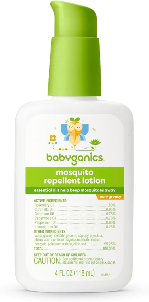 Babyganics Mosquito Repellent Lotion, Made with Plant and Essential Oils, Non-Greasy, 4oz | Amazon (US)