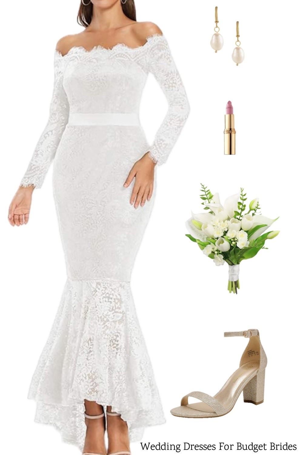 Affordable wedding day outfit idea for the bride to be. Bridal dress is around $60. Find everything on Amazon. 

Reception dress, courthouse elopement dress, long white dress, minimalist wedding dress, or microwedding dress. 

#LTKWedding #LTKSeasonal