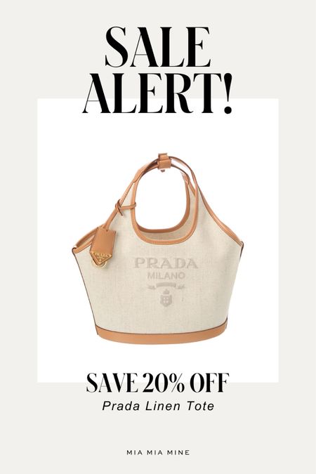 Prada linen tote on sale - save 20%
Off
Prada bag sale
Designer bag sale 

#LTKStyleTip #LTKSaleAlert #LTKItBag