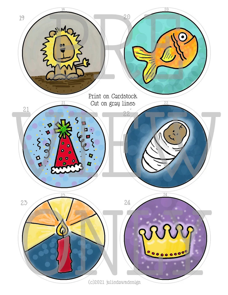 JSB COLOR Advent Printable Ornaments - Etsy | Etsy (US)