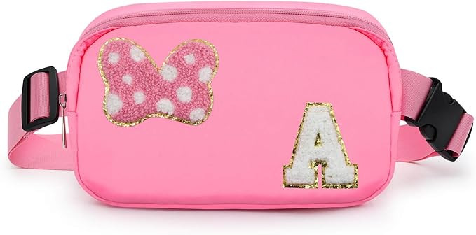 Chenille Initial Bow Mouse Fanny Pack, Park Crossbody Bag Christmas Birthday Gifts for Teen Girls... | Amazon (US)
