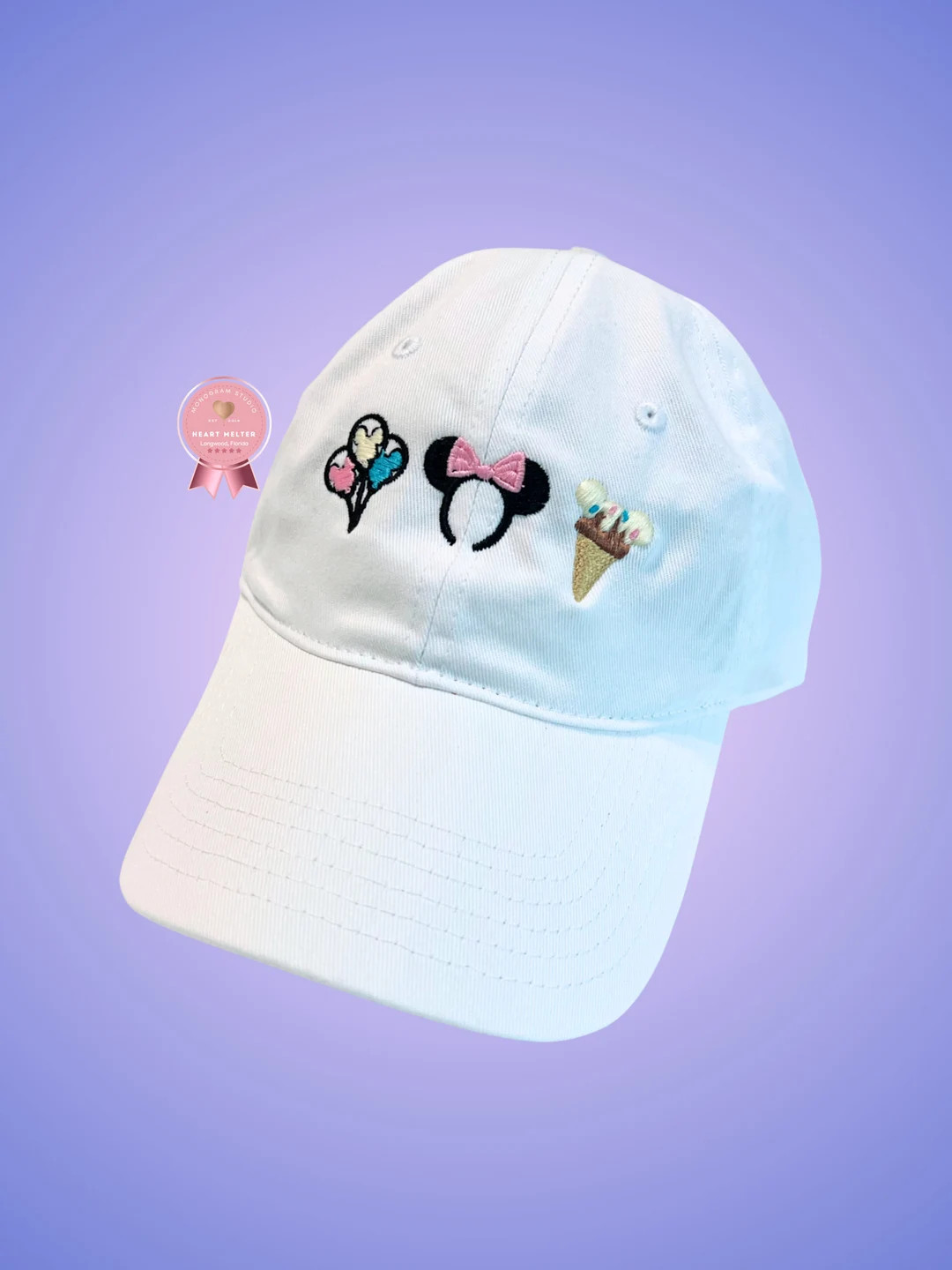 Theme Park Hat Mickey Ice Cream Balloons Minnie Ears Headband Baseball Hat Custom Cap Dis neyland... | Etsy (US)