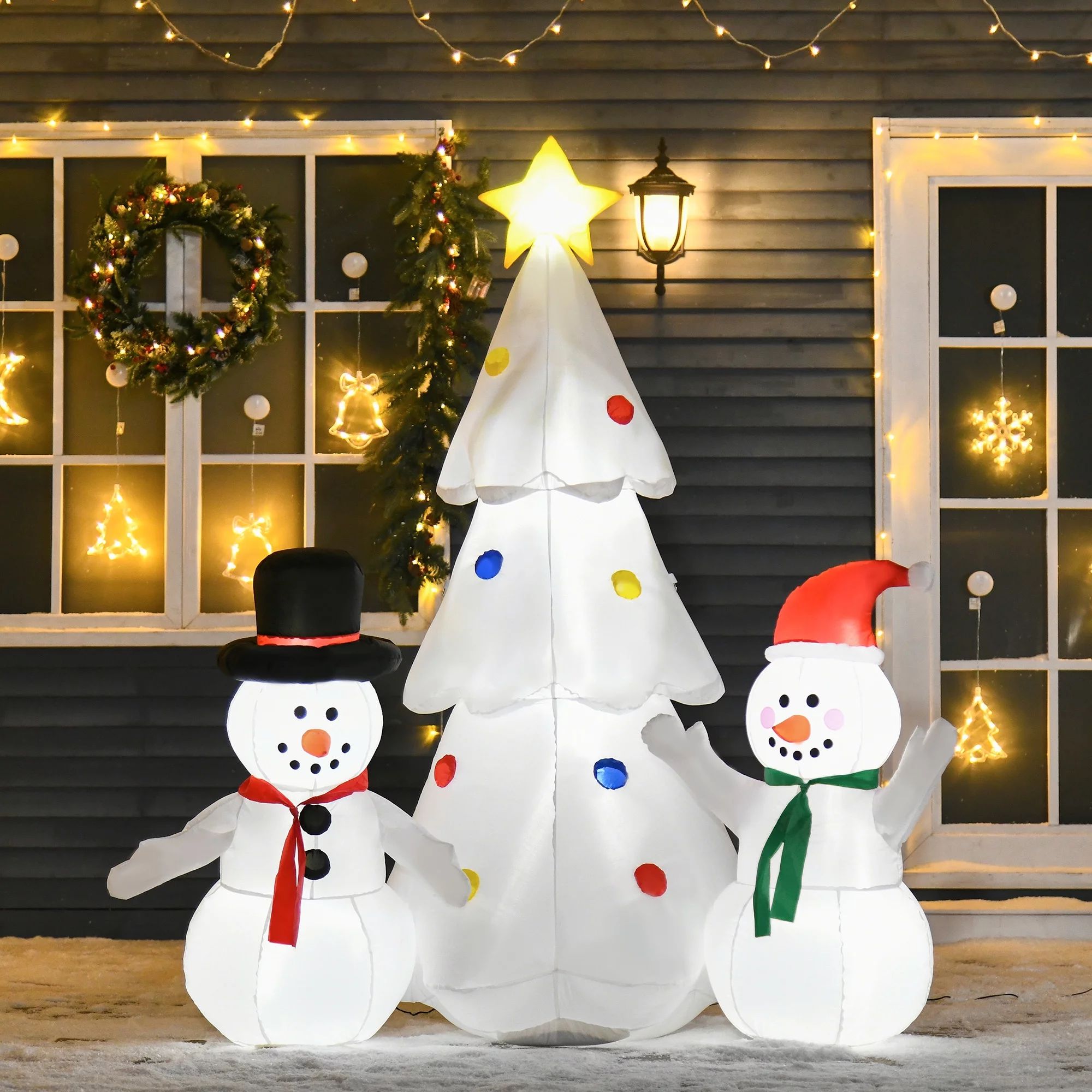 HOMCOM Christmas Inflatable Tree with LED Lights for Garden Indoor Outdoor | Walmart (US)