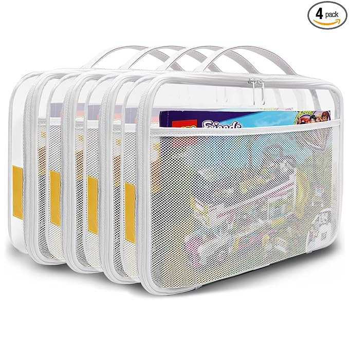 holay 4 Packs PVC Zippered Blocks Set, Toy, Clay, Board game Storage Organizer Case (Name Tag, Ma... | Amazon (US)