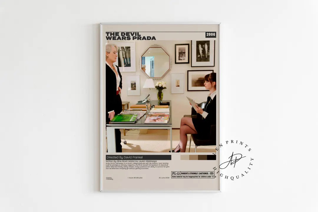 The Devil Wears Prada, David Frankel, Midcentury Modern Poster, Retro Movie Poster, Minimalist Mo... | Etsy (US)
