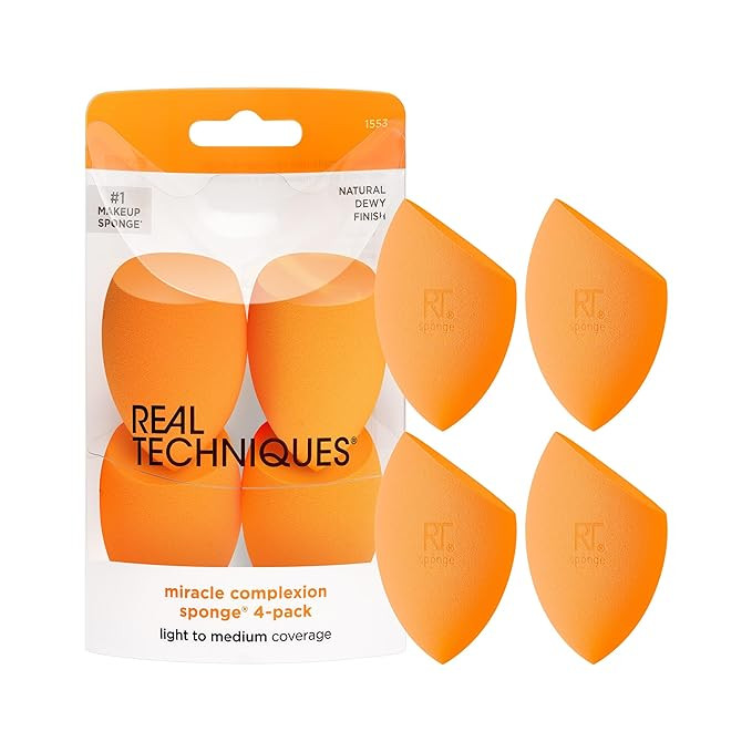 Real Techniques Miracle Complexion Sponge, Makeup Blender for Liquid and Cream Foundation, Full C... | Amazon (US)