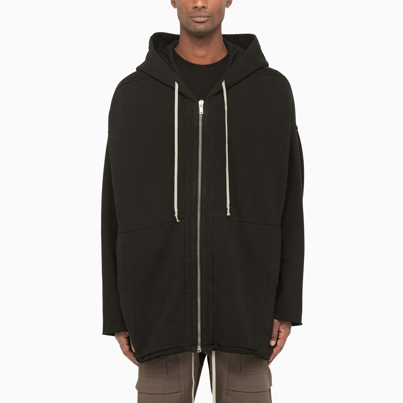 Oversized black cotton hoodie | The Double F