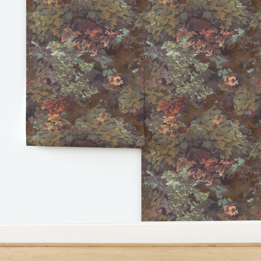 Heritage Charm - Botanical Tapestry - Twilight Garden Wallpaper | Spoonflower | Spoonflower