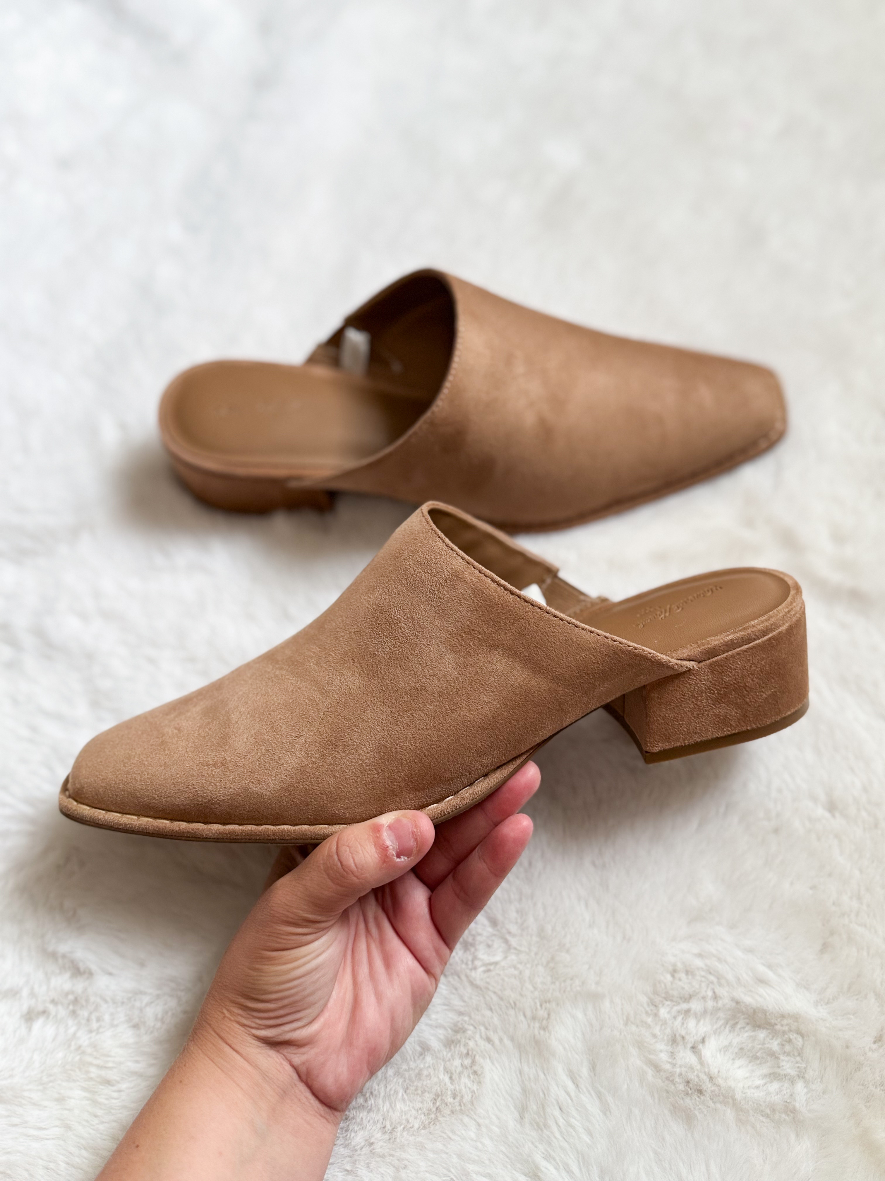 The perfect fall shoe DOES exist! These faux suede mules are a trending style but this pair is so much less expensive than others I've seen. Fit is true to size and these are perfect for all your casual fall outfits! 

 #LTKOver40 #LTKMidsize