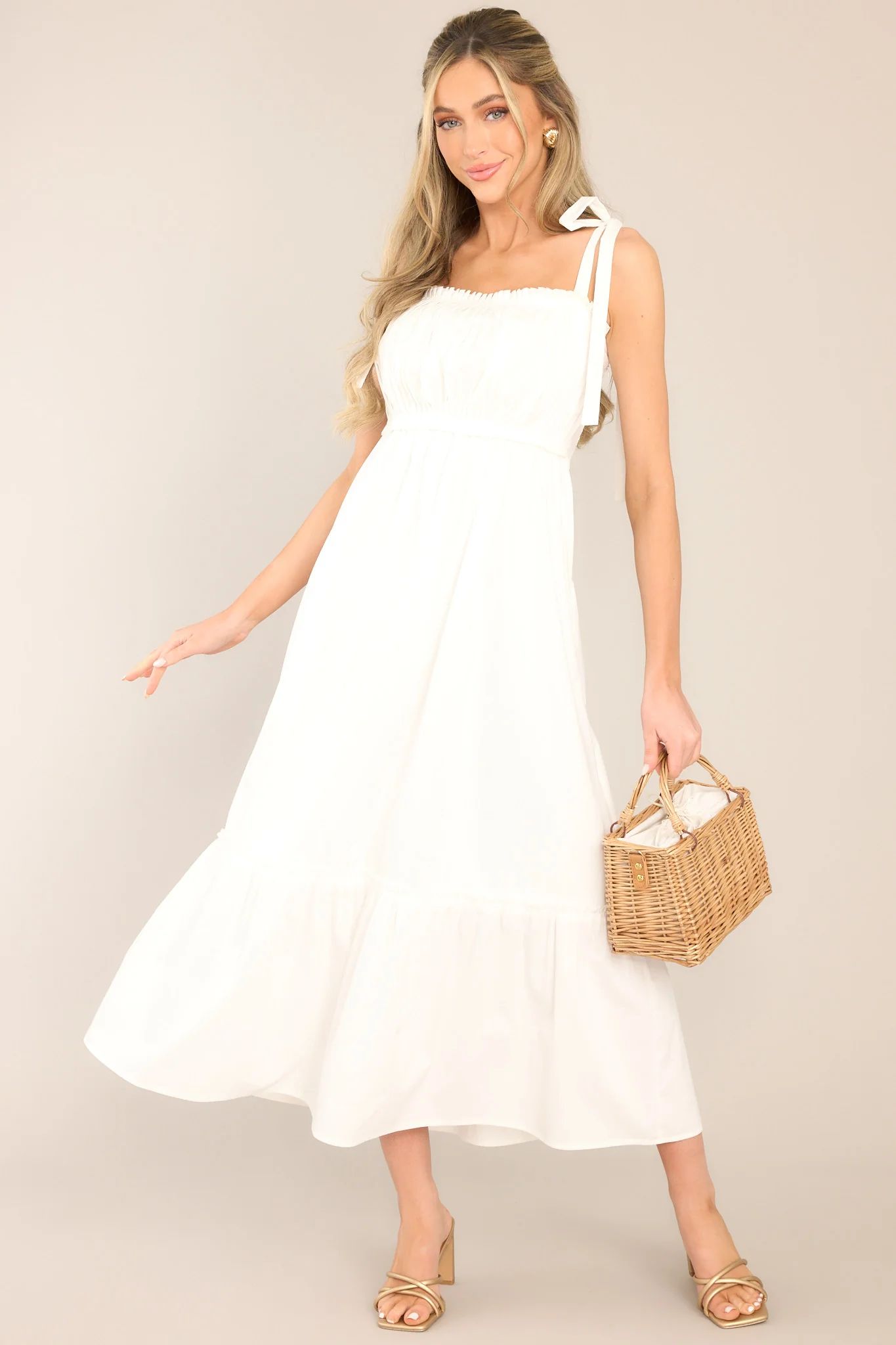 Embrace The Memories White Maxi Dress | Red Dress