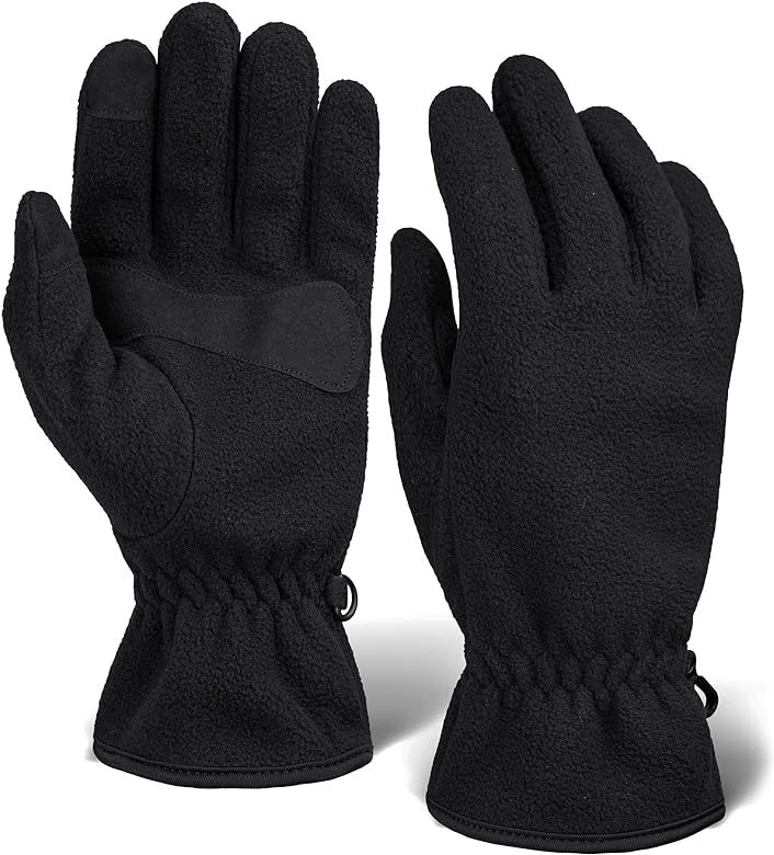 Fleece Touchscreen Winter Gloves for Men & Women - Warm & Soft Black Stretch Thermal Driving & Runni | Amazon (US)