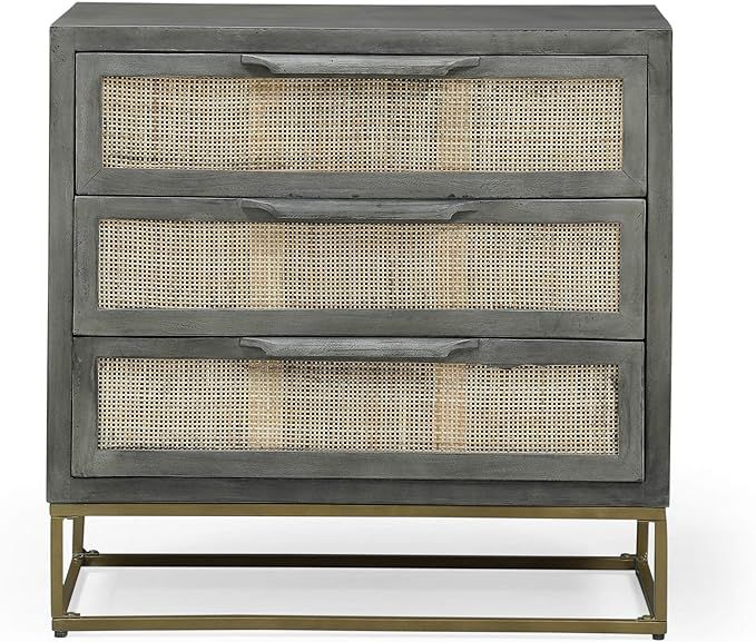 Christopher Knight Home Wolfe CABINETS, Grey + Natural + Gold | Amazon (US)