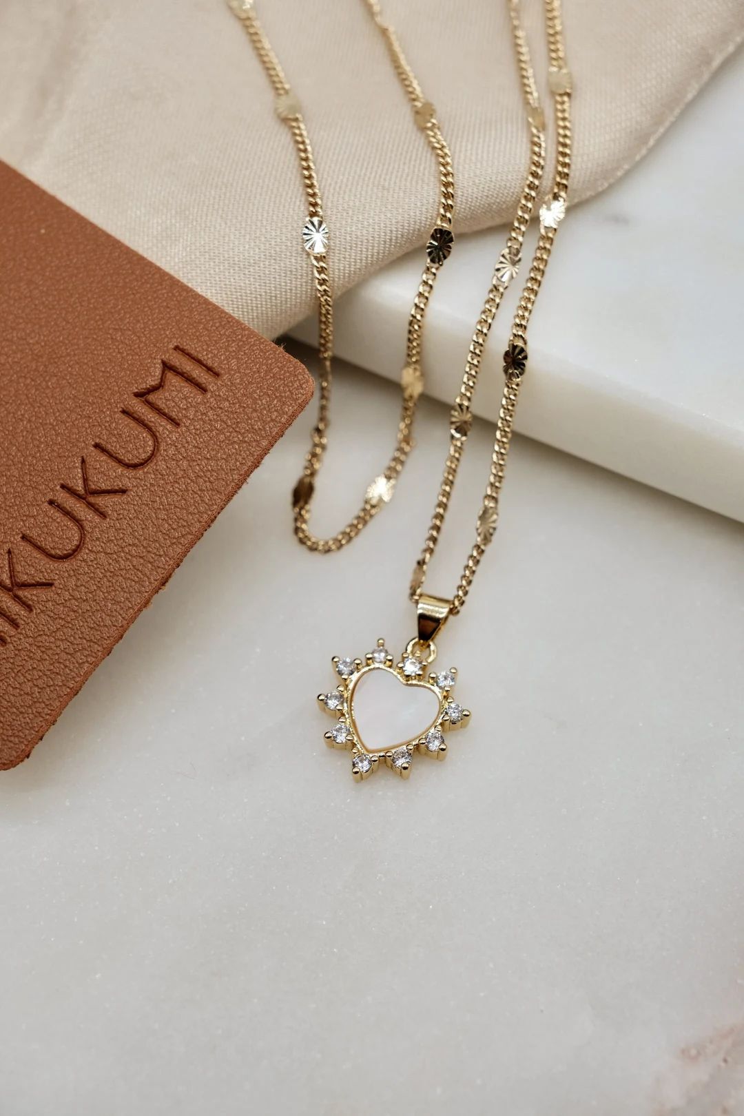 18K Gold Filled Heart Necklace CZ Heart Necklace Everyday - Etsy | Etsy (US)