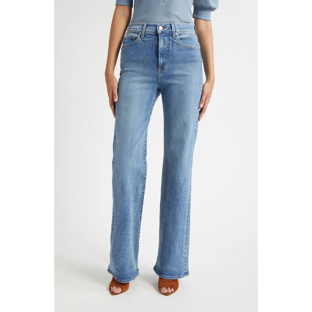 Veronica Beard Crosbie High Waist Wide Leg Jeans in Ripple Haze at Nordstrom, Size 23 | Nordstrom