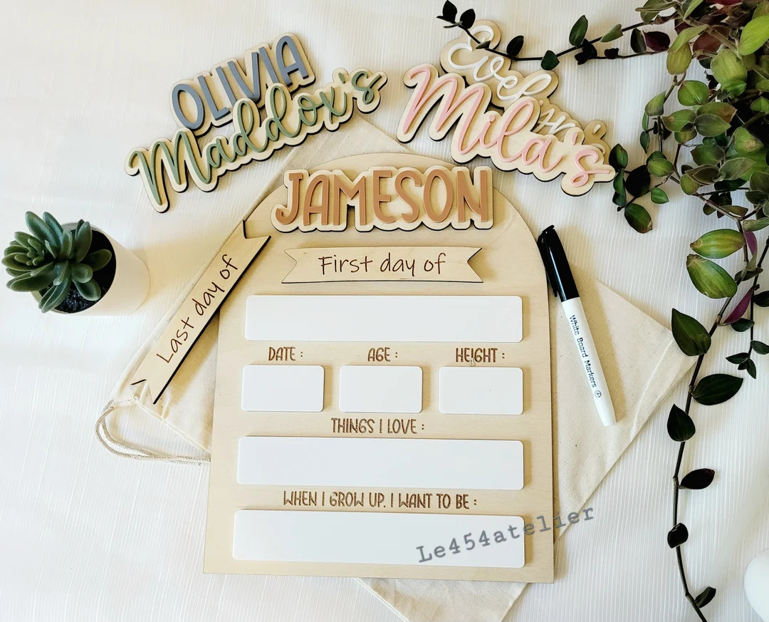 First Day of School Sign, Custom Interchangeable Board, Back to School Sign, First and Last Day S... | Etsy (US)