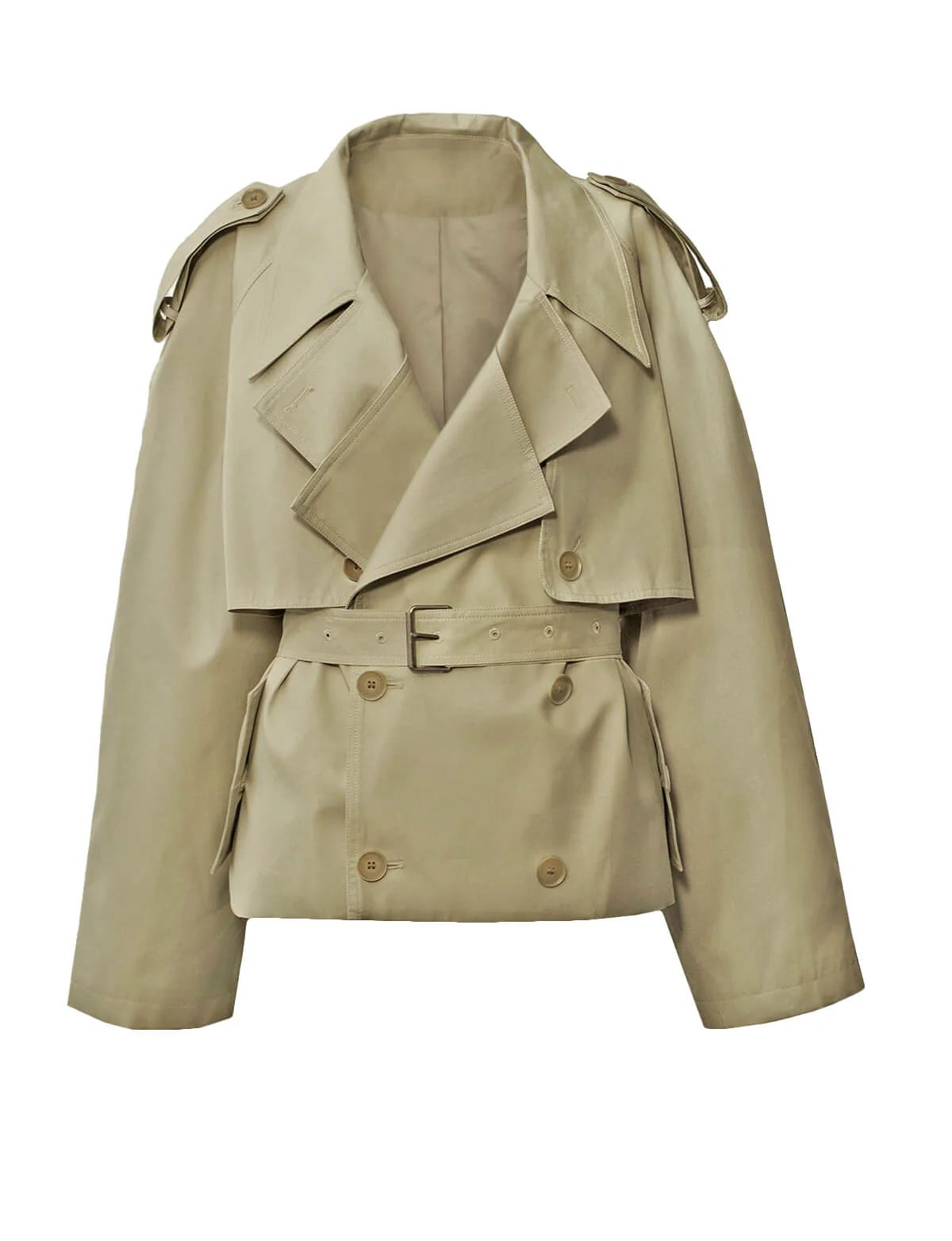 Cropped Oversize Khaki Jacket-BESTSELLER | Pixie Market