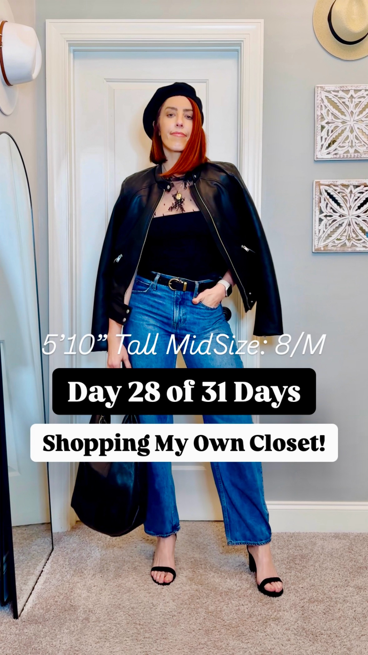 Suddenly I see… why this look means so much to me! 🎶✨ Day 28 of my 31 Days of Closet Magic Challenge is serving Très Très Chic energy—because if we’re taking style cues from The Devil Wears Prada, you know it’s going to be a moment.

This Parisian-inspired ensemble starts with my tall-girl-friendly high-waisted barrel jeans, cinched with a sleek black leather belt for that perfect structured base. I layered a black tube top under a delicate black lace top for a touch of femme-meets-edge, then threw on a cropped moto jacket—because nothing says effortless cool like a little leather. Strappy black sandal heels and a black hobo bag keep it polished, while my locket necklace adds a hint of vintage charm. And, of course, the pièce de résistance? A classic black beret, because when in doubt, channel your inner French girl. 🇫🇷🖤

This look is giving late-night jazz club meets fashion week street style, and I’m so here for it. Are you team:
🖤 Chic in all-black always
💋 Parisian with a twist of color

#ClosetMagicChallenge #DevilWearsPradaVibes #ParisianStyle #TallGirlFashion #EffortlessEdge

#LTKMidsize #LTKStyleTip #LTKShoeCrush