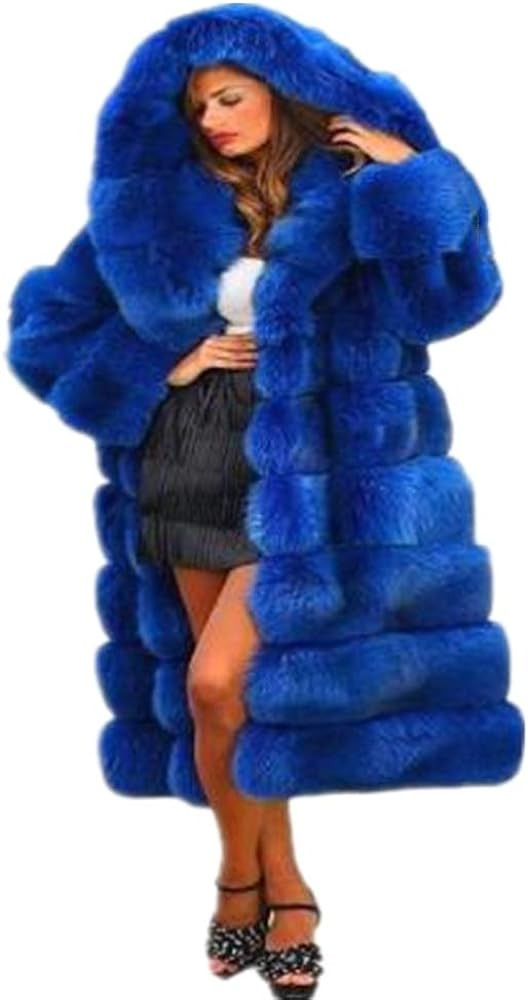 Lisa Colly Women's Winter Plus Size Parka Overcoat Long Sleeve Faux Fur Coat Jacket with Big Hood... | Amazon (US)