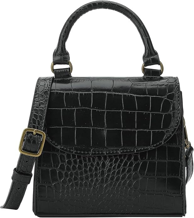 Small Women's Top Handle Purse Handbag Vegan Leather Crossbody Bag | Amazon (US)